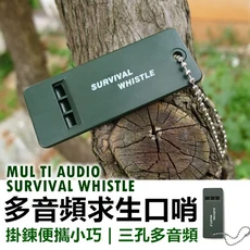 救生哨 急救哨 多音頻求生口哨 防狼哨 露營 登山 戶外 防災 地震 求救【CP086】, 軍綠, 1個