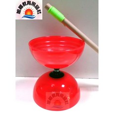 三鈴SUNDIA炫風三培鈴扯鈴 透明紅色/德國培林扯鈴(附木製鈴棍、扯鈴專用繩)台灣製造, 透明紅色