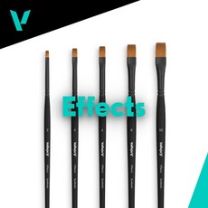 Acrylicos Vallejo AV 畫筆 特效系列 塑膠毛扁平長方形模型畫筆組, 尺寸 6