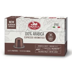 SAQUELLA 阿拉比卡Aromatico膠囊咖啡, 1個, 30入, 5g