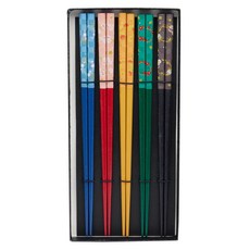 Ishida 日式圖案筷子禮物組, 1個, 5雙筷子, 僅有的一個