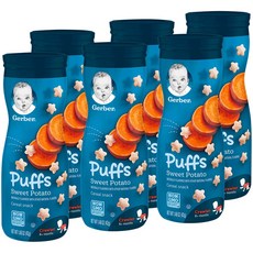 Gerber Puff Cereal Snack 兒童穀物餅乾 8+ 每月 42g, 甘藷, 6件