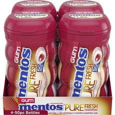 mentos 曼陀珠 純新鮮口香糖肉桂味 50 包, 4入