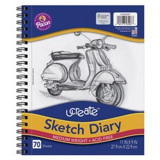 Ucreate 素描日記 專業用素描本 中等重量, 70張, 27.9 x 22.9xm