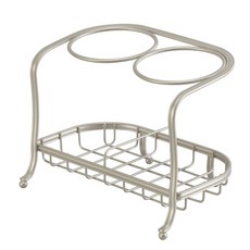 iDESIGN Satin Bath Lira 吹風機支架 22.2 x 15.9 x 17.8cm, 1個, 銀