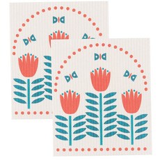 now DESIGNS 圖案印花廚房毛巾, 2入, 鬱金香