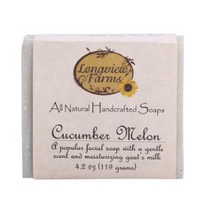 LONGVIEW FARMS 手工山羊奶皂 小黃瓜哈密瓜, 1個, 119g