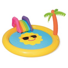 Bestway 陽光棕櫚樹兒童充氣泳池53071，趣味滑梯設計，安全耐用材質，夏日消暑首選