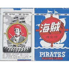 金桃 海賊撲克牌 經典海盜主題 撲克牌 58*88mm 單包裝, 藍色, 1個