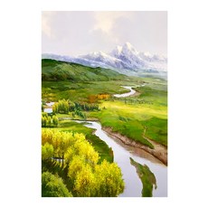 御畫房 天山溪流手繪油畫 60 90cm VF-102, 詳見包裝