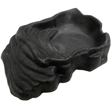 爬蟲餵食盆 水盆 模擬岩石外觀 淺口設計 防滑紋理 無毒樹脂 堅固耐用, 爬梯小盆 F10 14x9x2.5cm, 1個