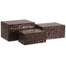 Imax WORLDWIDE HOME 蘭花馬賽克盒首飾盒 3 件套, 什錦