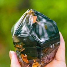 四季幽靈景石 原礦，天然景觀石，能量療癒擺件，居家辦公室裝飾, I32 / 81x105x153mm,因物流關係，原礦類產品，需跟手鍊分開下單