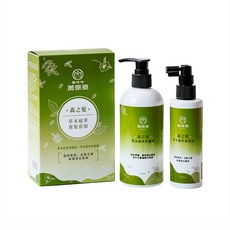 美爽爽 森之髮草本植萃養護套組，含草本植萃洗髮精與養髮液，調理髮根維護頭皮健康, 1套