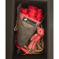 RICH DEER 氣球派對浪漫永生花束贈小熊，玫瑰花情人節禮物，後車廂告白驚喜佈置, 紅色