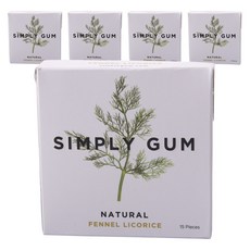 SIMPLY GUM 茴香甘草口香糖, 5盒