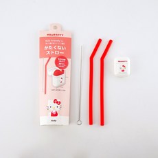 Hashy 環保收納式矽膠吸管 美樂蒂 庫洛米 吸管附收納盒與清潔刷 三麗鷗