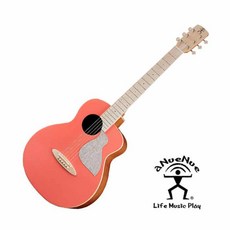 aNueNue MC-10 金色鳥面單36吋旅行吉他 兒童樂器 附厚琴袋, 珊瑚紅