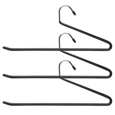 honey can do 開放式乙烯基塗層裙子/褲子衣架, 3片, 黑色的