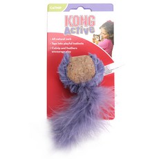 KONG 羽毛軟木球寵物貓玩具, 1個