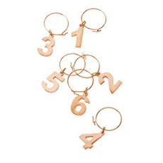 VISKI 酒杯數字吊飾 6入, 1個, 銅