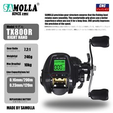 SAMOLLA TX800 深度顯示水滴輪捲線器, 捲線器（右手款）