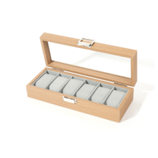 OfMIN 木製6格手錶收納盒, 米色, 1個
