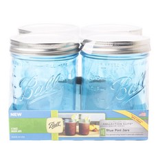 Ball 梅森 Collection Elite寬口藍色玻璃保存瓶, 4件, 473ml