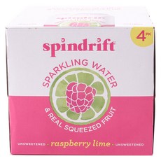 Spindrift 蘇打水和真正的擠壓水果覆盆子酸橙, 4件, 355毫升