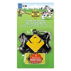 Bags On Board 寵物用撿便袋盒+補充裝, 1組, 黑色的, 30枚