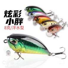 炫彩小胖 米諾路亞假餌 8g/5cm (浮水型), 炫彩小胖（鐳射籃紫）, 1個, 8g