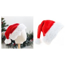瘋狂派對 聖誕帽 絨毛大毛球款 聖誕節慶裝飾, 紅白, 1個