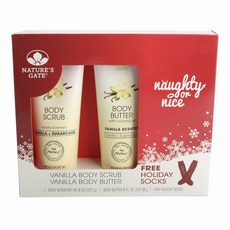 NATURE'S GATE 香草 身體磨砂膏+潤膚乳+襪子 禮盒組, 1個