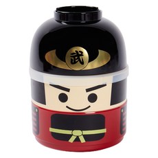 HAKOYA 木製娃娃雙層午餐盒 10*10*13cm, 1個, 武士