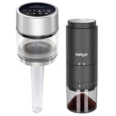 Hiles 真空虹吸式冷熱萃取機 NICOH電動陶瓷錐刀磨豆機，冷熱萃取，現磨現煮，真空保鮮, 1組, Black, HE-605