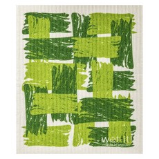 Wet-It 拼布瑞典抹布, 綠, 1個