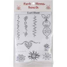 EARTH HENNA 造型紋身貼紙, 1個, 黑色