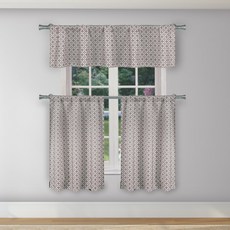 DUCK RIVER Enuyo Cafe Tears 廚房窗簾 2 件套, 灰色的