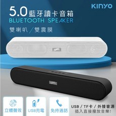 KINYO 藍牙音箱 BTS-730 藍芽喇叭 無線藍芽喇叭 立體聲 雙喇叭 USB TF卡播放 免持通話, 黑