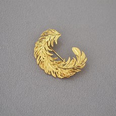 羽毛胸針, 1個, 金色