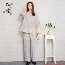 弘喧 出家人僧人休閒服 男女通款 全棉薄棉舒適禪修服 禪服 現貨供應, 土黄色