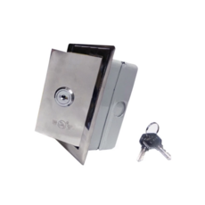 附鎖鑰匙白鐵面板電動鐵捲門開關盒組：安全耐用，適用於各式電動門, 白鐵, 1個