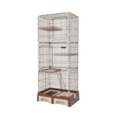 寵星球 多功能三層貓籠, 咖啡+粉色+藍色+灰色