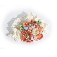 SweetMommy Tsumami工藝日式髮帶型髮夾, 1個, 猩紅