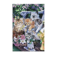 桔比雜貨舖 迷你150片拼圖 益智玩具 可愛貓咪圖案 減壓療癒禮物, 1個, 150片