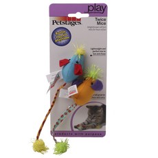Petstages Twice 老鼠貓玩具, 2件, 混色
