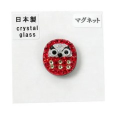 凡爾賽生活精品 日本製紅色達摩造型磁吸式別針 手工貼鑽胸針, 紅色, 1個