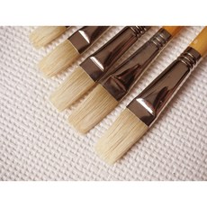 汶采 油畫 壓克力畫筆, 百晟白豬鬃油畫筆F08#(平)