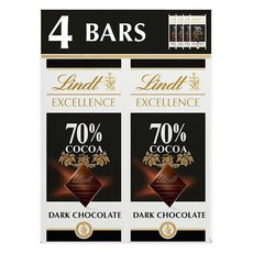 Lindt 瑞士蓮 70%可可黑巧克力片, 4片, 100g