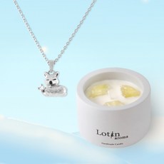 Lotin 香氛蠟燭禮盒組 (黃水晶飾品自選) - 居家香氛 療癒小物, 雪狐鎖骨鍊